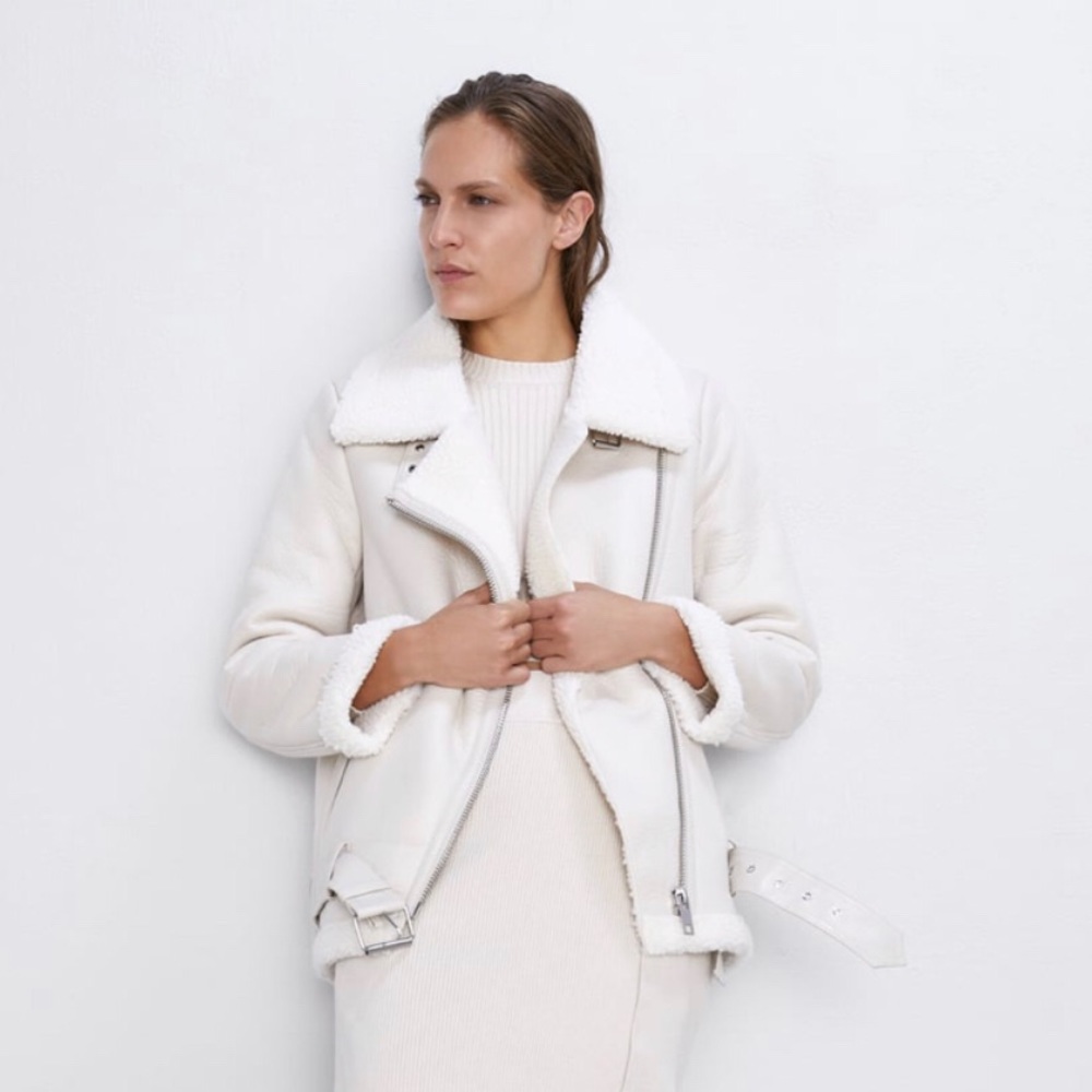 Double Faced Biker Jacket (Ecru)